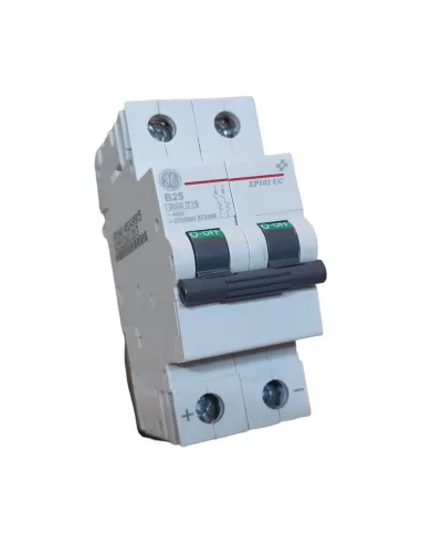 Disjoncteur automatique GE Power 673346 EP102UCB25, 2 pôles, 25 A, 6 kA, 440/500 Vcc, photovoltaïque, 2 m