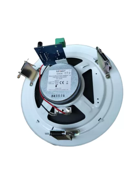 Haut-parleur rond amplifié 1 voie Tutondo KD505LB, blanc, 8 W, 24 V