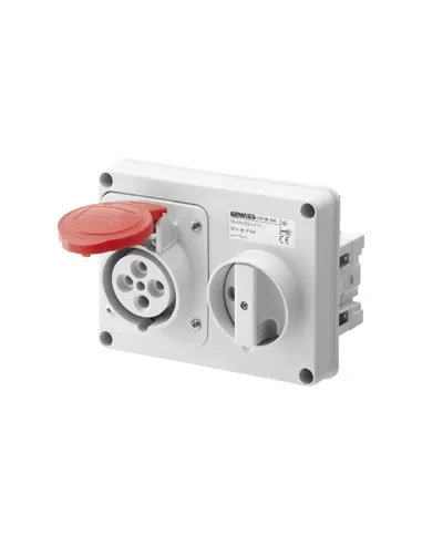 Gewiss gw66119 prise horizontale verrouillée sans fond 3p t 32a 400v 6h sans base porte-fusible gw66119 verrouillée