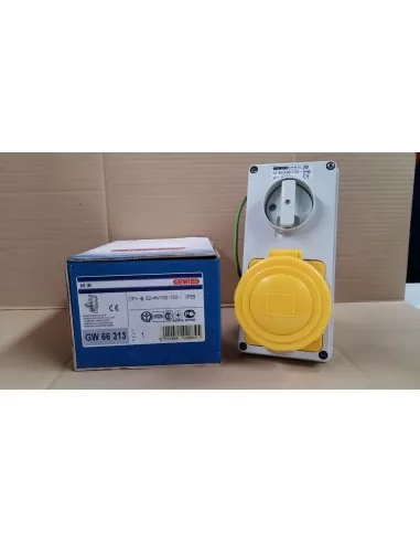Prise à verrouillage Gewiss 3P T 32-4H//100-130 IP55 GW66313