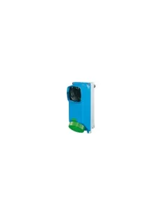 Palazzoli prise verrouillée avec base porte-fusible 2p t 32a 10h ip67 aluminium 50-100v-300hz fus diii 472266