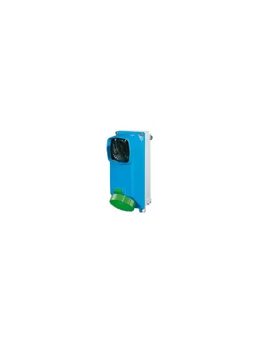Prise Palazzoli à verrouillage avec porte-fusible triphasé 16 A 10 h IP67 aluminium 50-100 V - 300 Hz fusible E16 472363