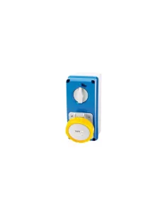 Gewiss interlocked socket ip67 with bottom 3p t 16a 110v 4h ip67 without fuse holder base gw66202n