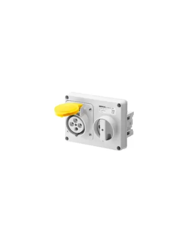 Gewiss horizontal interbl socket without bottom 2p t 16a 110v 4h ip44 without fus holder base gw66101