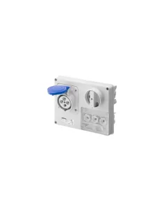 Gewiss horizontal interlocking socket without bottom 3p n t 32a 230v 9h ip44 with fuse holder base gw66139