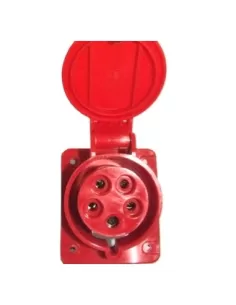 Base fija Gewiss 10ø protegida empotrada 3p n t 32a 400v 6h gw62221 bases industriales