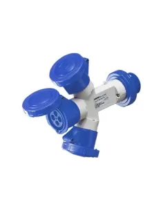 Gewiss 3-way waterproof multiplier 3p n t 16a 230v gw64026 industrial adapters