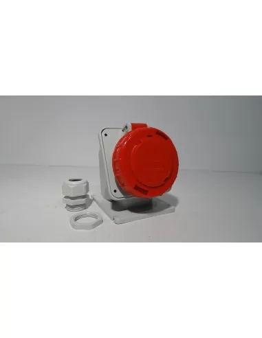 Palazzoli 90° inclined fixed wall socket 16A 380V 3P N T IP67 450146