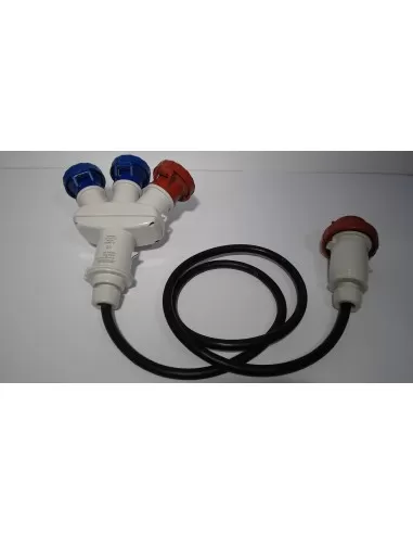Scame 606 3515-059 scame triple adapter w//cable ip66 3p n t 16a plug 2x 2p t 16a sockets // 1 x 3p t 16a 606 3515-059