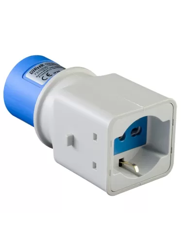 Reer 7310220 adaptador ind enchufe 2p t 16a cee azul p