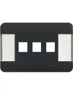 Bticino btnet autoportant 3 places plaque trapézoïdale noire c9803//tgr