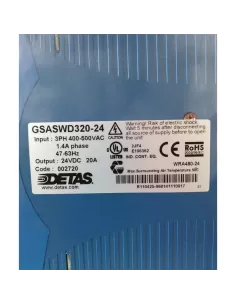 Detas gsaswd320-24 alimentation à découpage 3ph 400//500vac 24vdc 20a din 002720 2