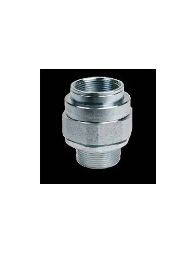 Elfit raccord 3 pièces ex d iib acier galvanisé mâle fixe femelle pivotant atex