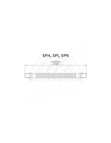 Manguera flexible Elfit de Cortem Group, 1/2'', 700 mm, acero galvanizado, macho fijo - macho libre, ex d iib atex