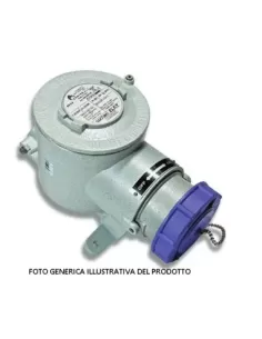 Prise Cortem 2P T 32A 380//415V 9H, capuchon à vis en alliage d'aluminium antidéflagrant avec chaînette