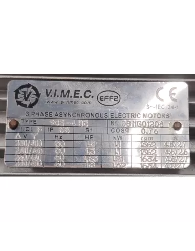 Moteur Vimec 90s-4 b5 230 V//380 V 1,1 kW
