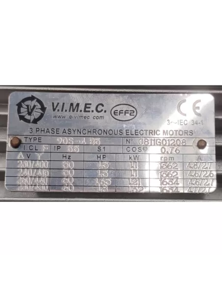 Vimec motore 90s-4 b5 230v//380v 1,1kw