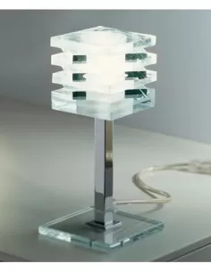 Lampe de table De majo ottoxotto/t 60w g9 h 22,5cm en cristal et structure chromée