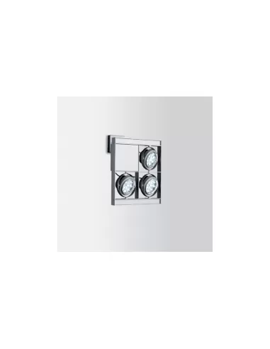 Applique murale panier Iguzzini 3 5105 015 0, grand modèle, 4 compartiments, 3 ampoules 100 W G53 230 V avec transformateur