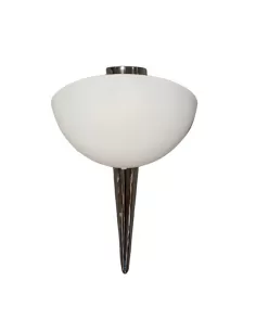 Leucos 057441 palio 1p lampada parete vetro bianco asta cromo 1x100w e27
