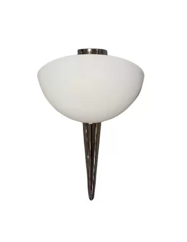 Applique murale Leucos 057441 Palio 1p, verre blanc, tige chromée, 1 x 100 W E27