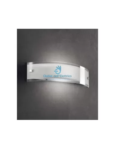 Applique murale Linea Light 1014, verre sérigraphié blanc et transparent, 1 x 2G11, 36 W