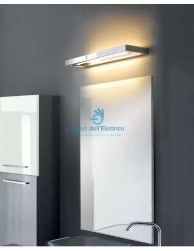 Foco metálico 44322 Aplique Quadro 1x13w 230/240v cromo rayado