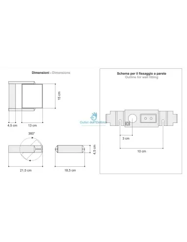 Ego Luce 4234.40 Pop parete soffitto150w r7s alluminio