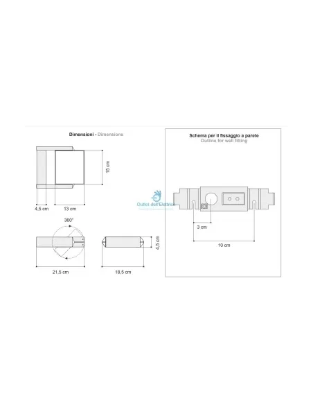 Ego Luce 4234.40 Pop wall ceiling 150w r7s aluminum
