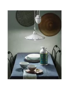 Ferroluce c650so 38/bleu lampe à suspension en céramique avec loquet diam 40 e27 dec s-bleu//bleu