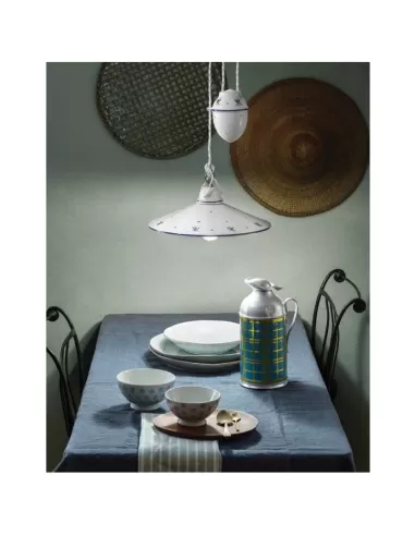 Ferroluce c650so 38/blu sospensione ceramica con saliscendi diam 40 e27 dec s-blu//blu