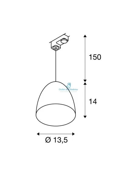 Slv 153140 Para cone 14 sospensione rotonda nero/oro