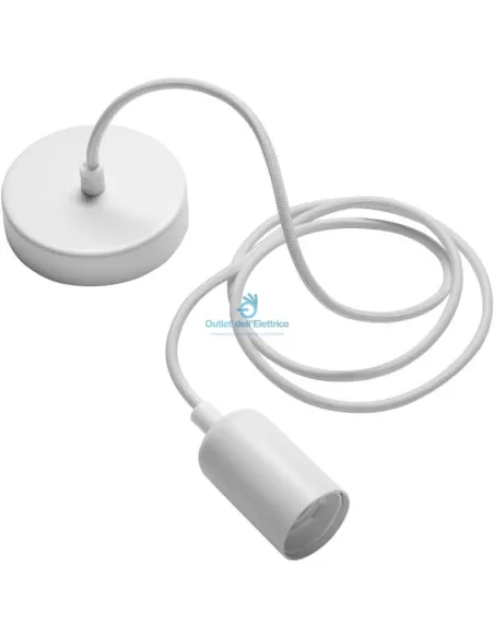 Suspension métallique Wiva 90070001, douille E27, blanc opaque