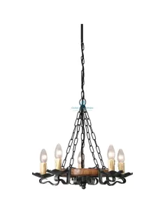 Philips 07617/05/54 Johnson 5x40w e14 legno ferro ip20 sospensione 2