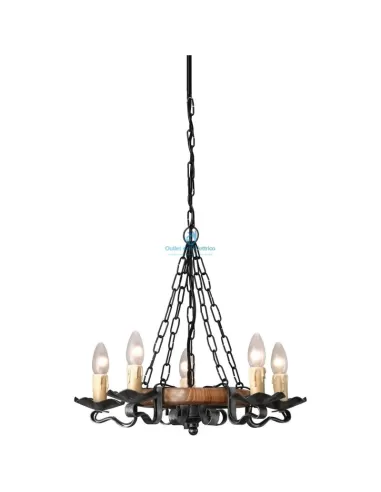 Philips 07617/05/54 Johnson 5x40w e14 bois fer IP20 suspension