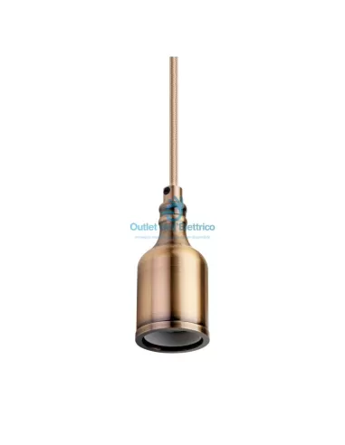 Wiva 31501146 Metal pendant old bell e27 bronzo spazzolato