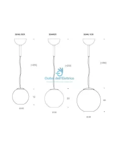 FontanaArte 3644/1OO Large gold globe pendant lamp d°45 2