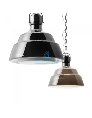 Foscarini LI0171 78 E Glas große Disel-Hängeleuchte Chrom E27