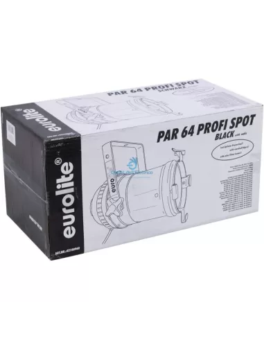 Eurolite 42100960 par 64 long spot light with black cable par64 gx16d 230v black max 1000 eco