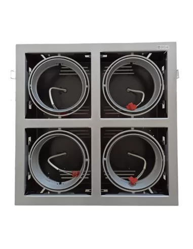 Domino 6050000 mercantia ar 111 4x50/100 w g53 12v incasso quadrato grigio
