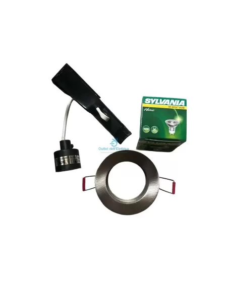 Spot orientable Lumiance 3073520 argent mat 50 W GU10 avec lampe