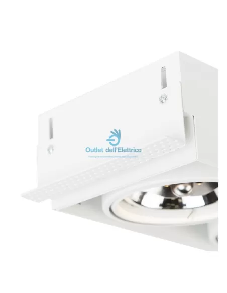 Exenia 104809242 plafonnier encastré fantôme sans cadre, 2 lumières, grand format, uniquement pour plâtre