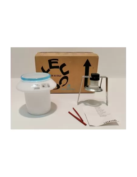 Leucos GEP/A Gep encastré en verre blanc avec anneau bleu, puissance maximale 100 W