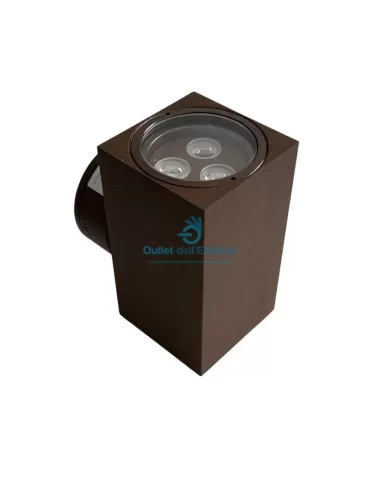 Ligne lumineuse 88054w30uw30 fluo 2 carrés 3 3 LED 1 W alimentation Corten