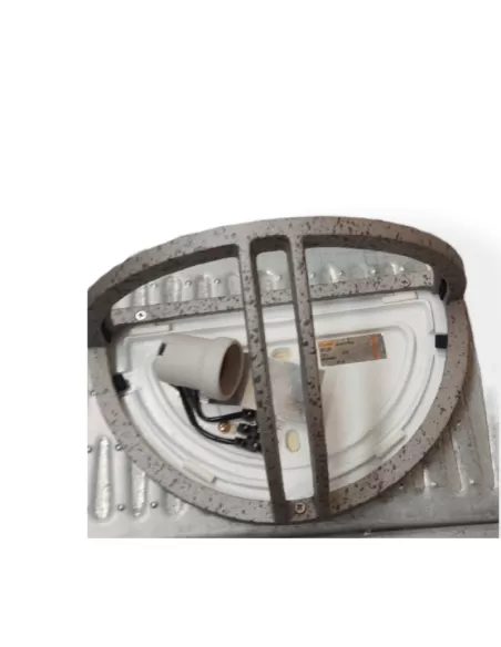 Applique murale extérieure Iguzzini 3 5628 058 0, décorée d'un effet pierre, en verre blanc, E27 60W