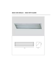 Goccia 5637SI Maxi con griglia 36w silver 2