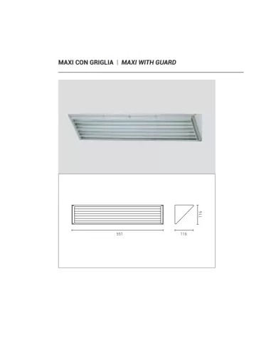 Goccia 5637SI Maxi avec grille argentée 36W