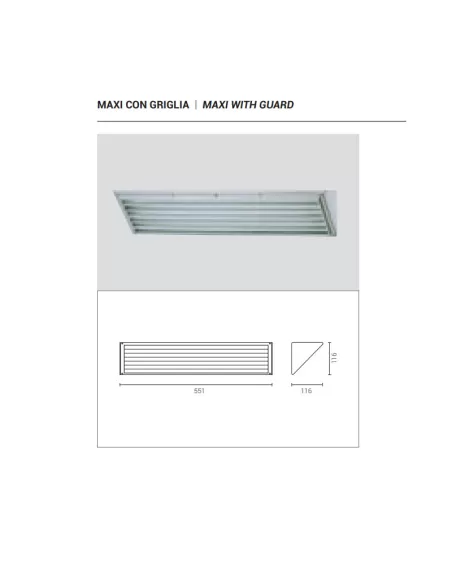 Goccia 5637SI Maxi with 36w silver grille