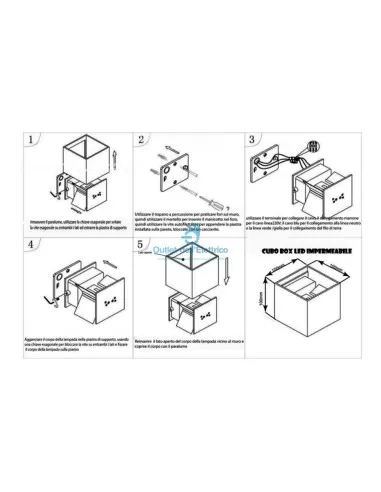 CUBO APPLIQUE LED 12W BIEMISSIONE 3000K BIANCO IP65