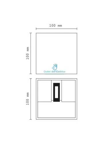 CUBO APPLIQUE LED 12W BIEMISSIONE 3000K BIANCO IP65